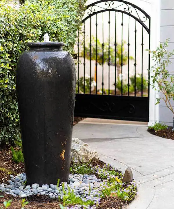 Front Entry Landscaping Remodel with Custom Water Feature