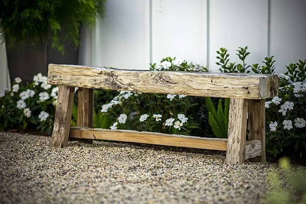 Rustic Cottage Bench & Outdoor Seating Area