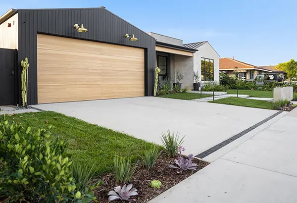 Front Drive with New Planting, Poured Concrete Steppers